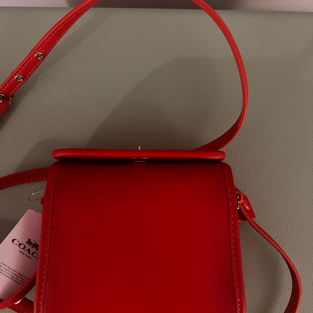 Coach NWT Red Mini Turnlock Crossbody Bag